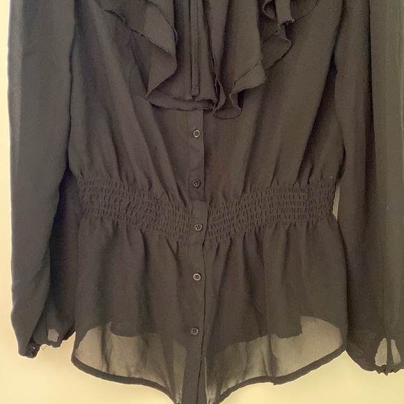 Miss Tina sheer feminine black blouse. - Picture 3 of 8